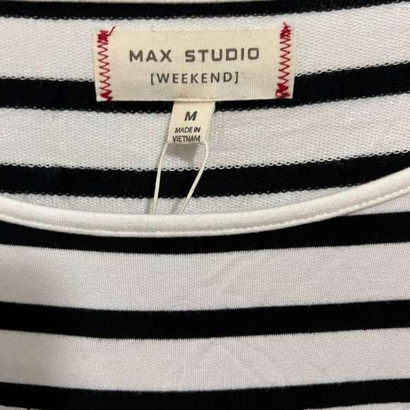 NWT Max Studio Weekend White/Black Stripe Top - Picture 3 of 10